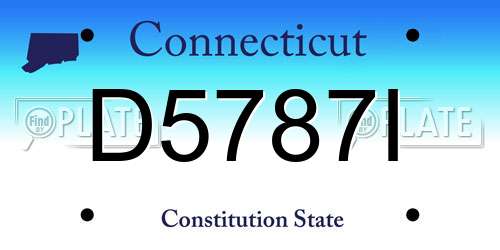 D5787I Connecticut License Plate