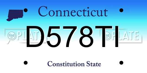 D578TI Connecticut License Plate
