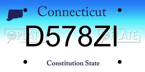 D578ZI Connecticut License Plate