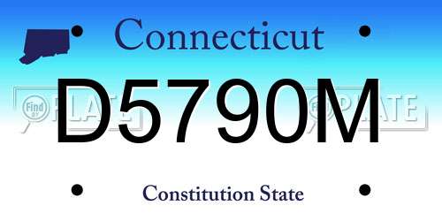 D5790M Connecticut License Plate