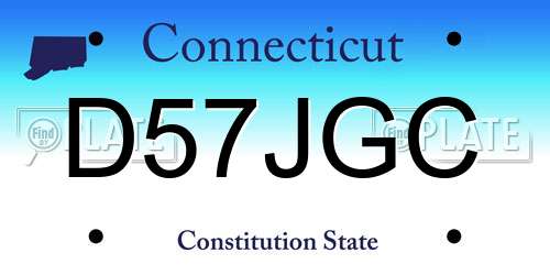D57JGC Connecticut License Plate