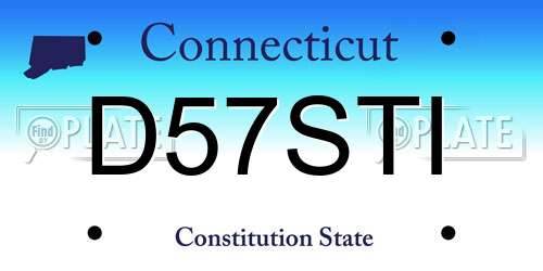 D57STI Connecticut License Plate