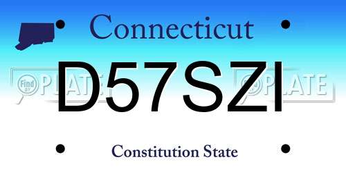 D57SZI Connecticut License Plate