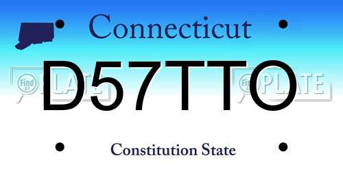 D57TTO Connecticut License Plate