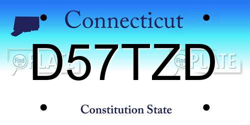 D57TZD Connecticut License Plate