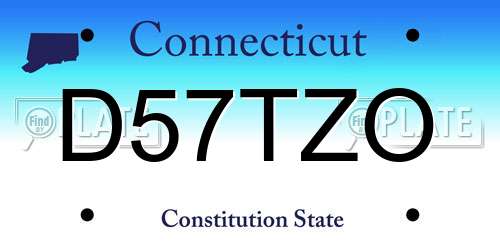 D57TZO Connecticut License Plate