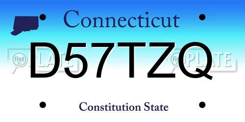 D57TZQ Connecticut License Plate