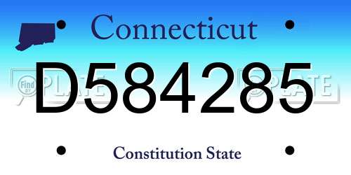 D584285 Connecticut License Plate