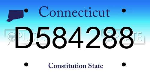 D584288 Connecticut License Plate
