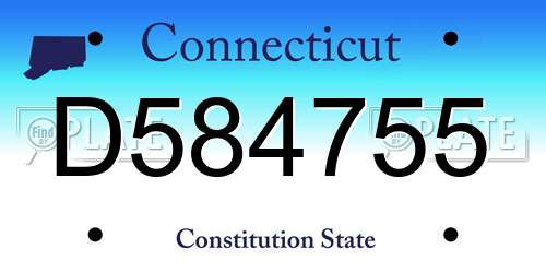 D584755 Connecticut License Plate