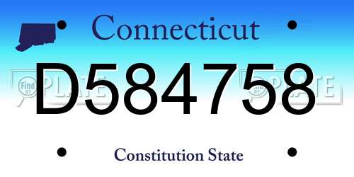D584758 Connecticut License Plate