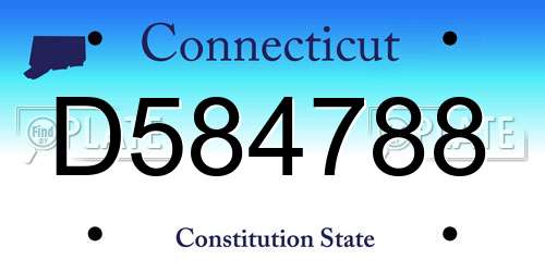 D584788 Connecticut License Plate