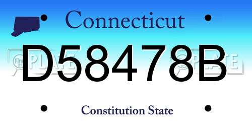 D58478B Connecticut License Plate
