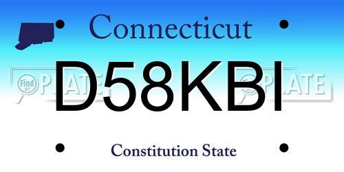 D58KBI Connecticut License Plate
