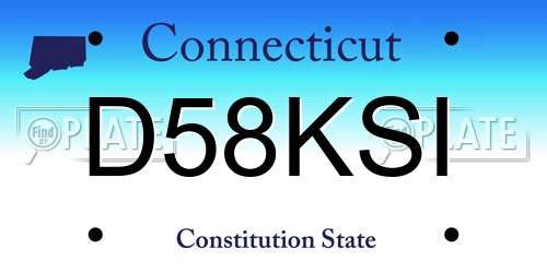 D58KSI Connecticut License Plate
