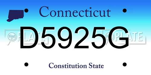 D5925G Connecticut License Plate