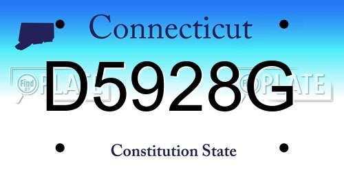 D5928G Connecticut License Plate