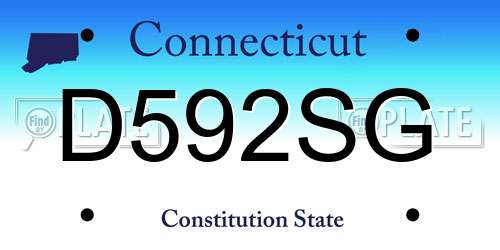 D592SG Connecticut License Plate