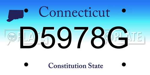 D5978G Connecticut License Plate