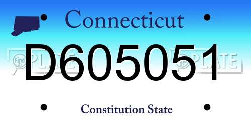 D605051 Connecticut License Plate
