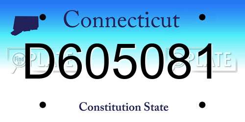 D605081 Connecticut License Plate