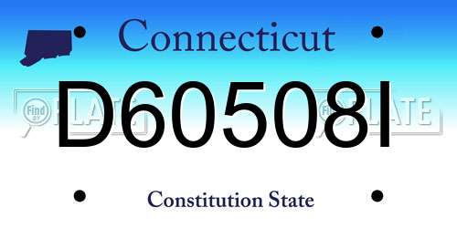 D60508I Connecticut License Plate