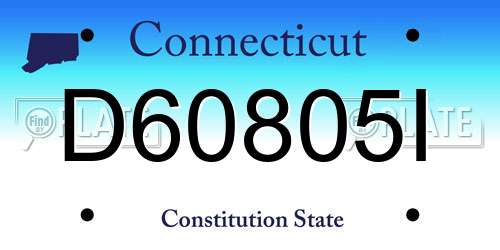 D60805I Connecticut License Plate