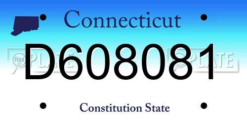 D608081 Connecticut License Plate