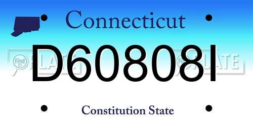 D60808I Connecticut License Plate