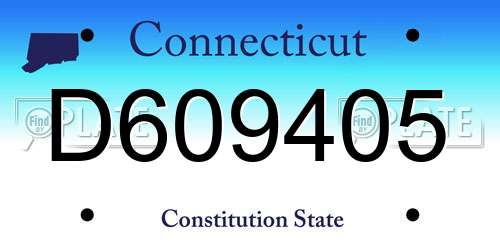 D609405 Connecticut License Plate