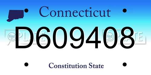D609408 Connecticut License Plate
