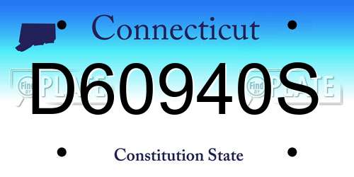D60940S Connecticut License Plate