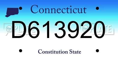 D613920 Connecticut License Plate