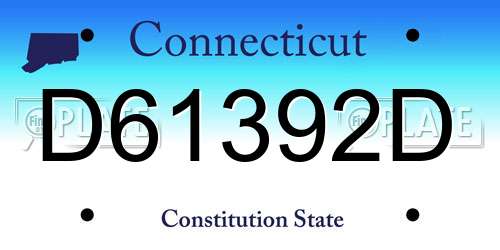 D61392D Connecticut License Plate