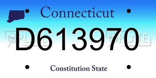 D613970 Connecticut License Plate