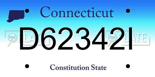 D62342I Connecticut License Plate