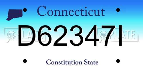 D62347I Connecticut License Plate