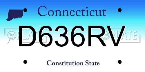 D636RV Connecticut License Plate