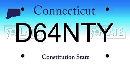 D64NTY Connecticut License Plate