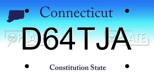 D64TJA Connecticut License Plate