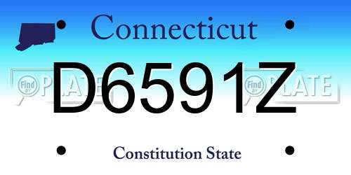 D6591Z Connecticut License Plate