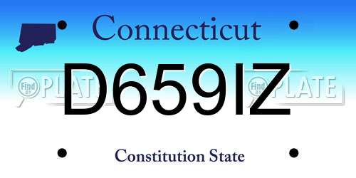 D659IZ Connecticut License Plate