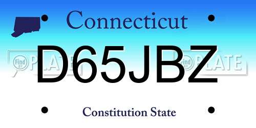 D65JBZ Connecticut License Plate