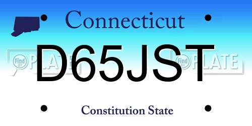 D65JST Connecticut License Plate
