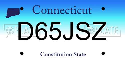 D65JSZ Connecticut License Plate