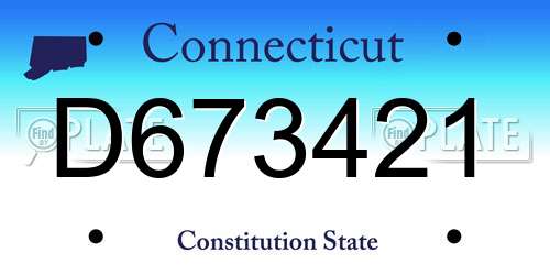 D673421 Connecticut License Plate