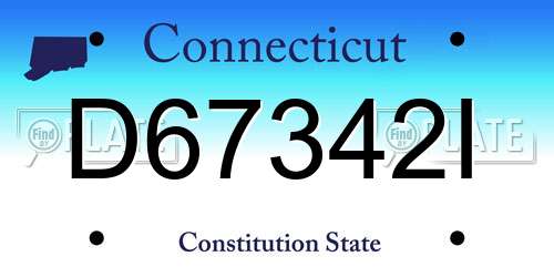 D67342I Connecticut License Plate