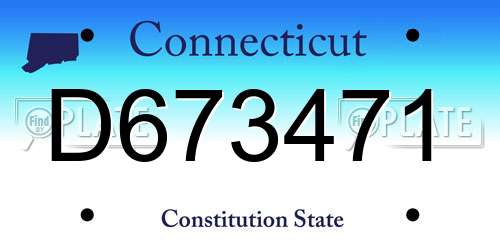 D673471 Connecticut License Plate
