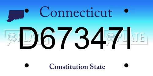 D67347I Connecticut License Plate