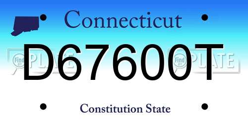 D67600T Connecticut License Plate